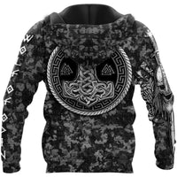 Viking Clothing Viking Fenrir Wolf and Hammer Hoodie RLT12 - Wonder Print Shop