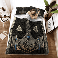 Viking Quilt Bed Set - Mjolnir Is The Hammer Of The Thunder God Thor In Norse Mythology RLT12 - Wonder Print Shop
