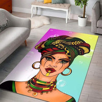 Wonder Print Shop Area Rug Colors and Bubbles Background Beautiful Woman 3 Area Rug LT10 - Wonder Print Shop
