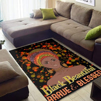 Wonder Print Shop Area Rug Black Beautiful Brave and Blessed Black Area Rug LT10 - Wonder Print Shop