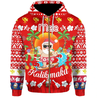 Hawaii Mele Kalikimaka Santa Claus Pattern Christmas Hoodie Red Labo Style RLT13 - Wonder Print Shop