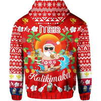 Hawaii Mele Kalikimaka Santa Claus Pattern Christmas Hoodie Red Labo Style RLT13 - Wonder Print Shop