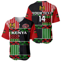 (Custom Text And Number) Kenya Rugby Sevens Kenyan Pattern Version Baseball Jersey - Wonder Print Shop