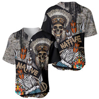 Native American Feather Headdress Abstract Grunge Pattern Baseball Jersey - Wonder Print Shop