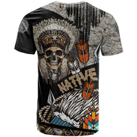 Native American Feather Headdress Abstract Grunge Pattern T Shirt - Wonder Print Shop