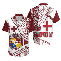 Gift For Couple - Tonga Emancipation Day Matching Hawaiian Shirt And Dress Kupesi Pattern No.1 White LT9 - Wonder Print Shop