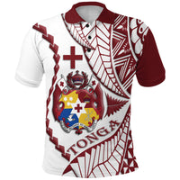 Tonga Polo Shirt Emancipation Day Kupesi Pattern No.1 White - Wonder Print Shop