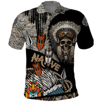 Native American Feather Headdress Abstract Grunge Pattern Polo Shirt - Wonder Print Shop