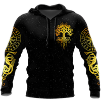 Viking Clothing Gold Tree Of Life Viking Hoodie RLT12 - Wonder Print Shop