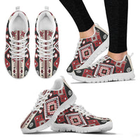 Ethnic Red Gray Pattern Native American Sneaker LT10 - Wonder Print Shop