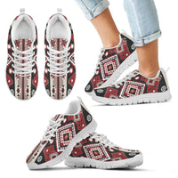 Ethnic Red Gray Pattern Native American Sneaker LT10 - Wonder Print Shop
