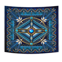 Naumaddic Arts Blue Native American Design Tapestry LT10 - Wonder Print Shop