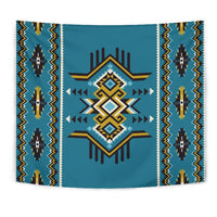 Blue Geometric Great Native American Tapestry LT10 - Wonder Print Shop