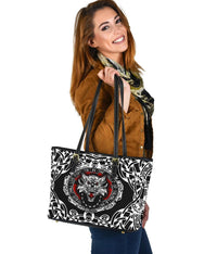 Viking Small Leather Tote, Fenrir Wolf RLT12 - Wonder Print Shop
