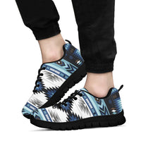 Native American Blue Colors Pattern Sneakers LT10 - Wonder Print Shop