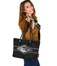 Vikings Small Leather Tote The Wolves, Skoll and Hati RLT12 - Wonder Print Shop