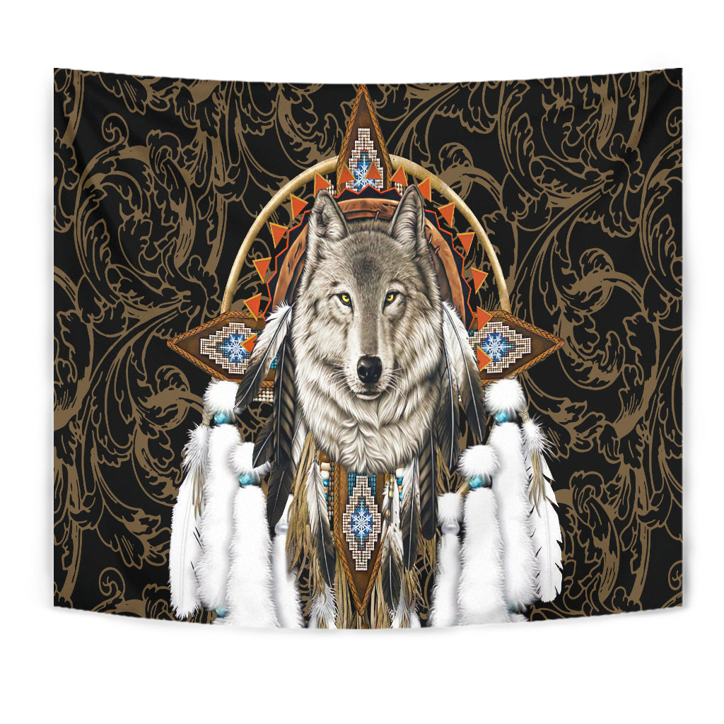 wolf-dreamcatcher-feather-native-american-tapestry
