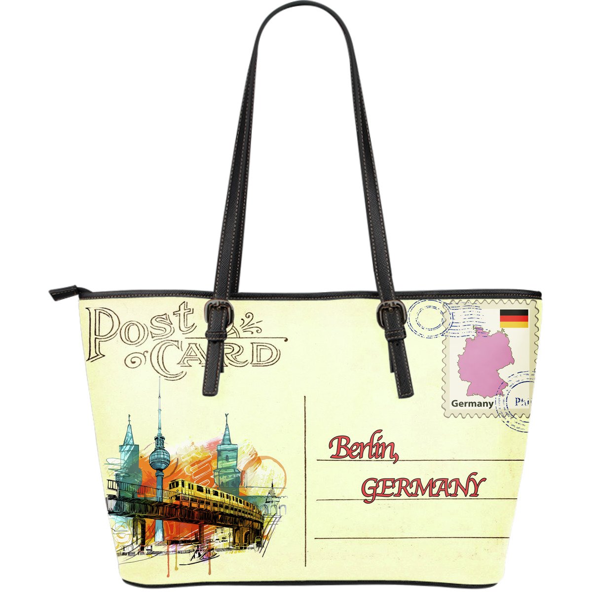 germany-berlin-postcard-style-large-leather-tote-bag