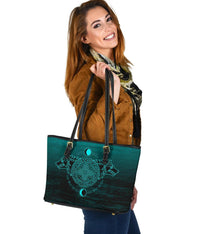 Viking Small Leather Tote Bag, Skoll and Hati RLT12 - Wonder Print Shop