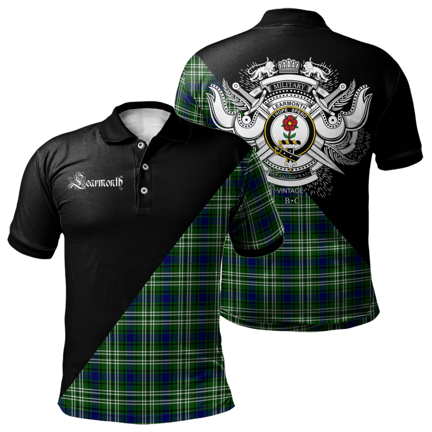 scottish-learmonth-clan-crest-military-logo-tartan-polo-shirt