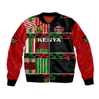 (Custom Text And Number) Kenya Rugby Sevens Kenyan Pattern Version Bomber Jacket - Wonder Print Shop
