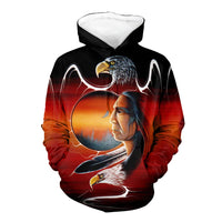 Chief Eagle Native American 3D Hoodie LT10 - Wonder Print Shop
