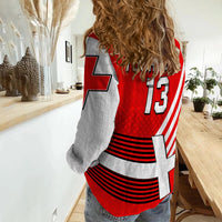 (Custom Text and Number) Switzerland Football Women Casual Shirt Schweizer Pati Champion Sporty LT13 - Wonder Print Shop