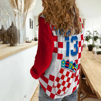 (Custom Text and Number) Croatia Football Women Casual Shirt Vatreni Hrvatska Champions 2022 World Cup LT13 - Wonder Print Shop