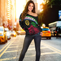 Asmara Eritrean Women Off Shoulder Eritrea Lion Proud Olive Symbol LT13 - Wonder Print Shop