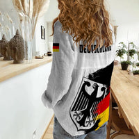 Germany Women Casual Shirt Grunge Deutschland Flag and Eagle LT13 - Wonder Print Shop
