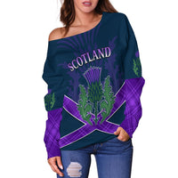 Scotland Rugby 2021 Off Shoulder Sweater Thistle Six Nations LT13 - Wonder Print Shop