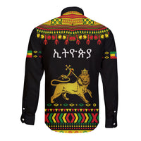 Ethiopia Long Sleeve Button Shirt Lion LT13 - Wonder Print Shop