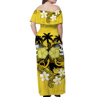 hawaii-skull-off-shoulder-long-dress-mysterious-polynesia-and-yellow-flowers