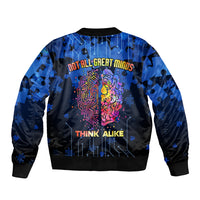 Autism Acceptance Month Neurodiversity - Wired Differently Sleeve Zip Bomber Jacket TS07 - Wonder Print Shop