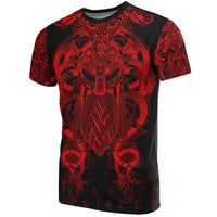 Viking Fenrir and Tyr Tattoo T Shirt Red Version RLT12 - Wonder Print Shop