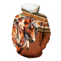 Native American Brown Horse 3D Hoodie LT10 - Wonder Print Shop