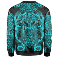 Viking Fenrir and Tyr Tattoo Sweatshirt Blue Version RLT12 - Wonder Print Shop