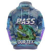 Custom Bass Fishing is Life Hoodie Hook Sport Largemouth Blue - Wonder Print Shop