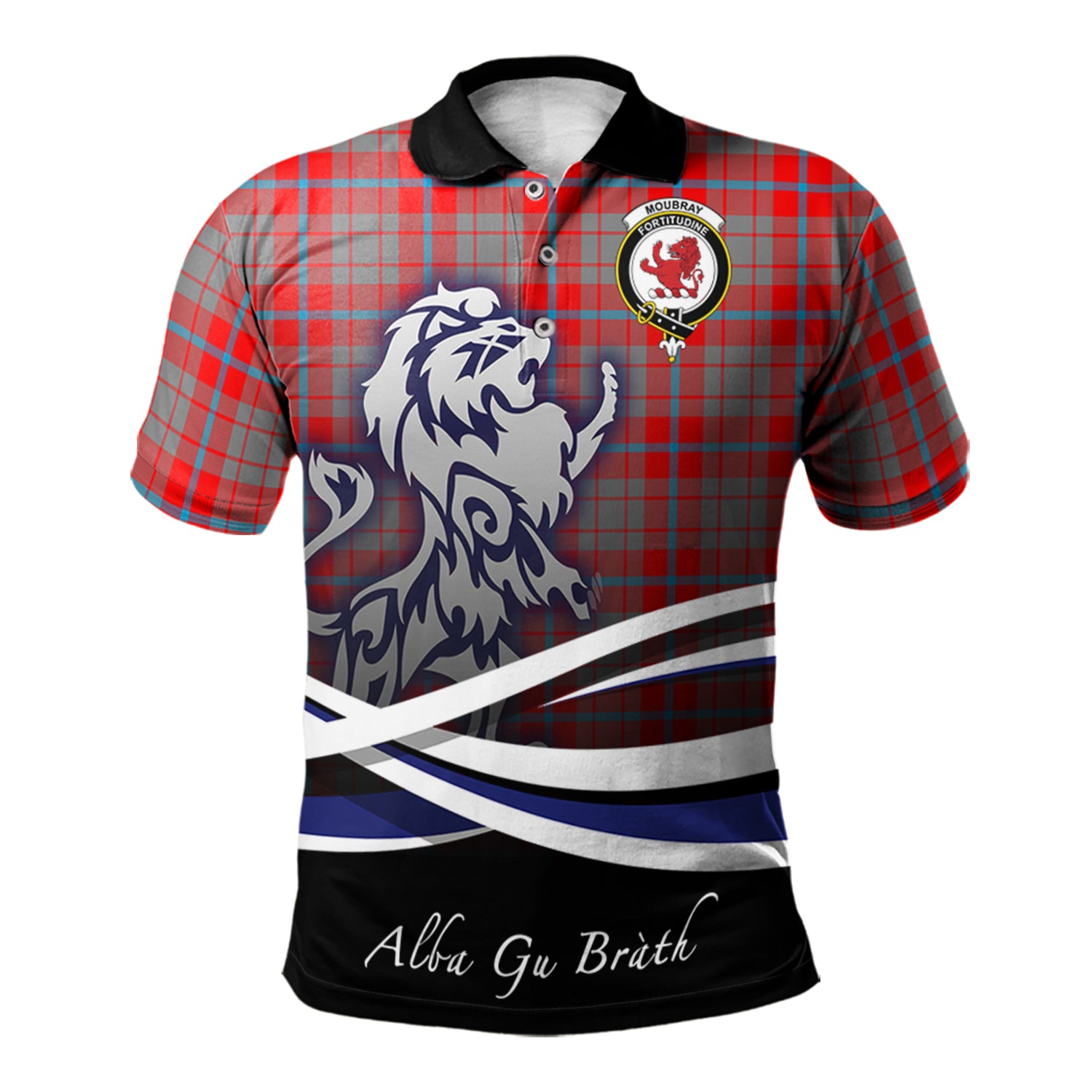 scottish-moubray-clan-crest-scotland-lion-tartan-polo-shirt