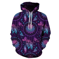 Moonlight Dreamcatcher Native American All Over Hoodie LT10 - Wonder Print Shop