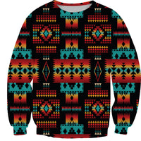 Black Native American Pattern Native American 3D Sweatshirt LT10 - Wonder Print Shop