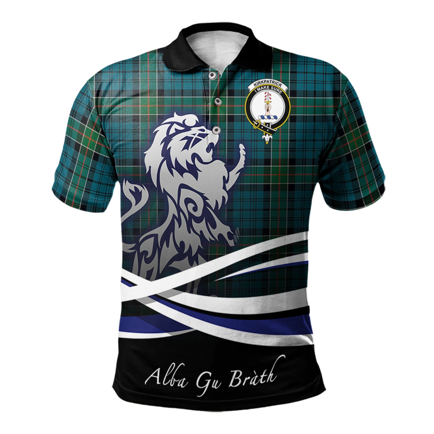 scottish-kirkpatrick-clan-crest-scotland-lion-tartan-polo-shirt