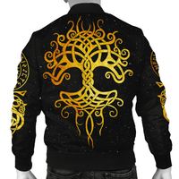 Viking Clothing Gold Tree Of Life Viking Bomber Jacket RLT12 - Wonder Print Shop
