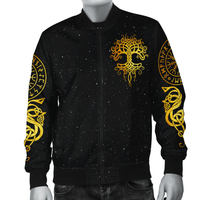 Viking Clothing Gold Tree Of Life Viking Bomber Jacket RLT12 - Wonder Print Shop
