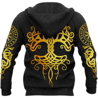 Viking Clothing Gold Tree Of Life Viking Hoodie RLT12 - Wonder Print Shop