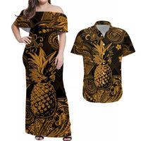 Hawaii Pineapple Polynesian Matching Hawaiian Outfits For Couples Unique Style - Gold LT8 - Wonder Print Shop