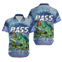 Bass Fishing is Life Hook Sport Largemouth Blue Hawaiian Shirt - Wonder Print Shop