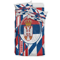 Bedding Set -  Serbia Flag Color With Coat Of Arm RLT7 - Wonder Print Shop