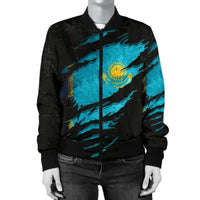 Kazakhstan In Me Womens Bomber Jacket - Special Grunge Style RLT8 - Wonder Print Shop
