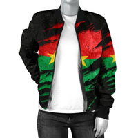 Burkina Faso In Me Women's Bomber Jacket - Special Grunge Style RLT7 - Wonder Print Shop